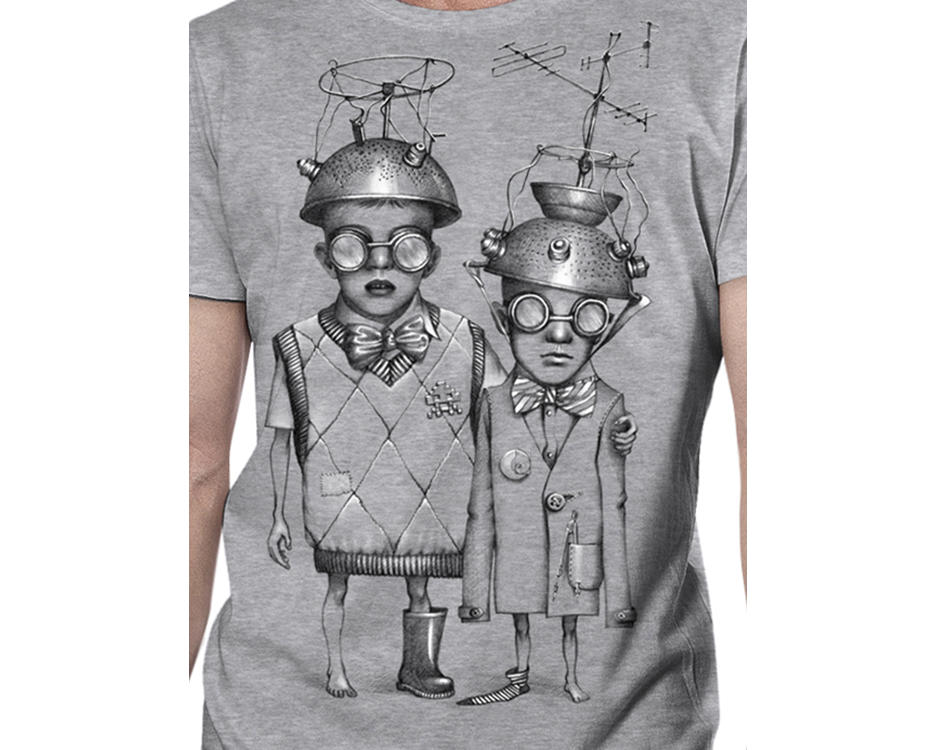 grey trippy men t-shirt